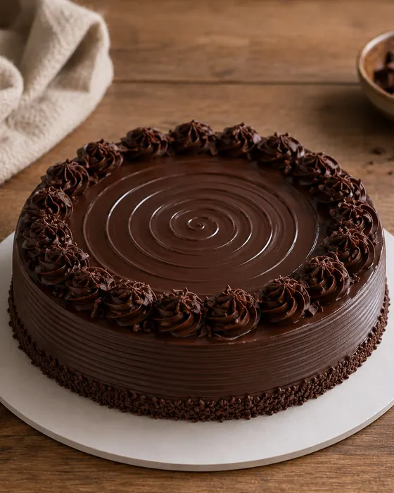 Dark chocolate ganache cake